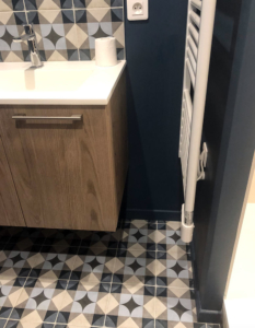 La nouvelle salle de bains fonctionnelle et contemporaine